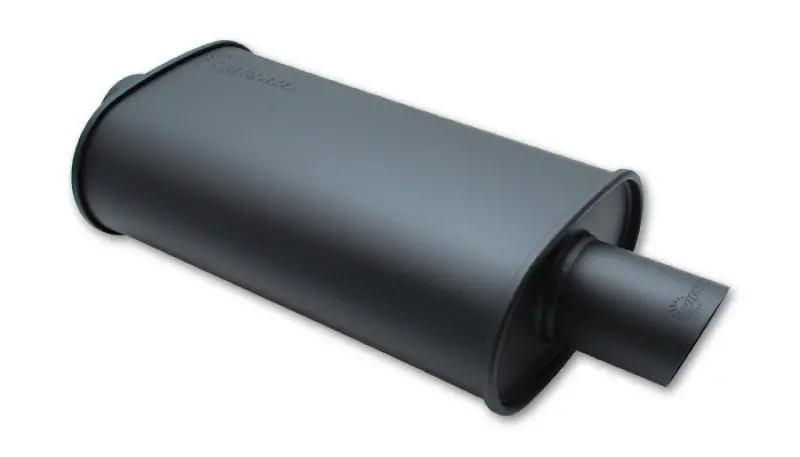 Vibrant Streetpower Flat Black Oval Muffler With Single 3In Outlet - 3In Inlet I.D. 1