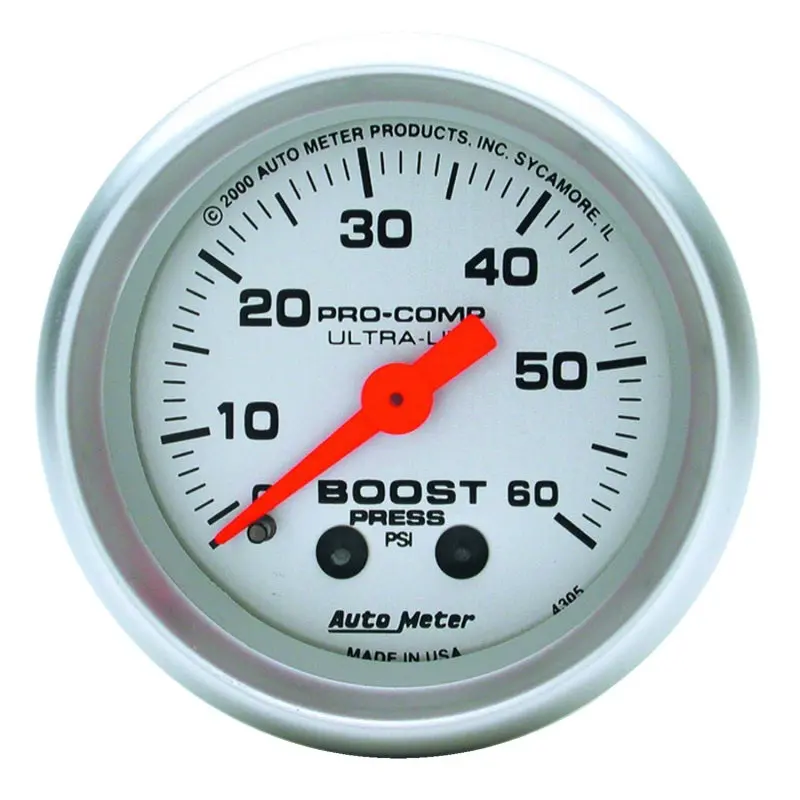 Autometer Ultra-Lite 52Mm 60 Psi Mechanical  Boost Gauge 1