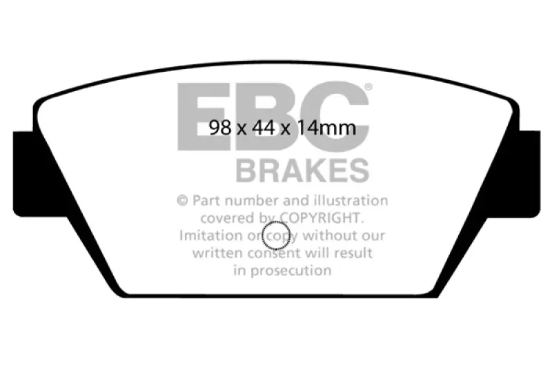 Ebc 93-94 Eagle Talon 1.8 Yellowstuff Rear Brake Pads 1