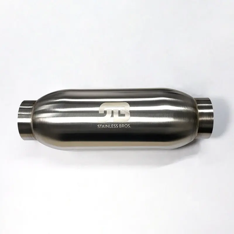 Stainless Bros 4In Body X 12.0In Length 3In Inlet/Outlet Bullet Resonator 1