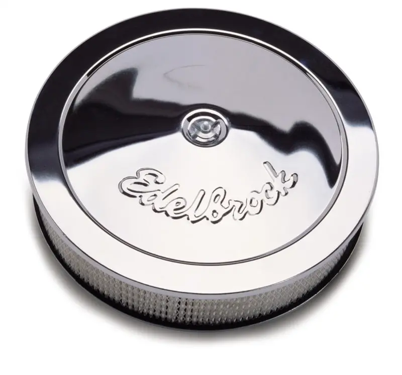 Edelbrock Air Cleaner Pro-Flo Series Round Steel Top Paper Element 14In Dia X 3 313In Chrome 1