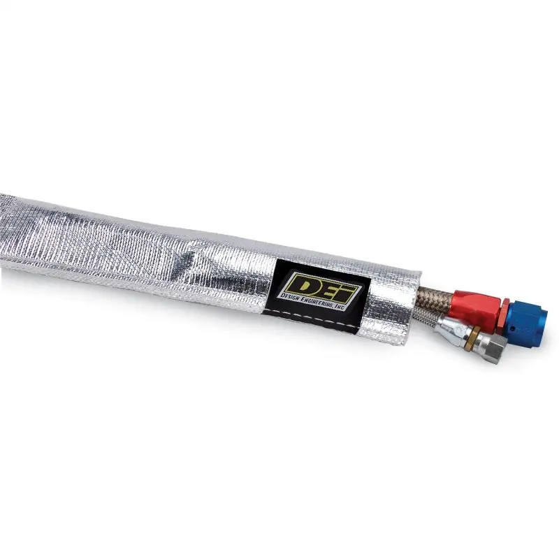 Dei Heat Sheath 1/2In I.D. X 3Ft - Aluminized Sleeving - Sewn Edge 1