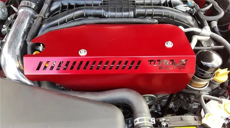 Torque Solution Engine Pulley Cover 2015+ Subaru Wrx/2014+ Forester Xt - Red 1