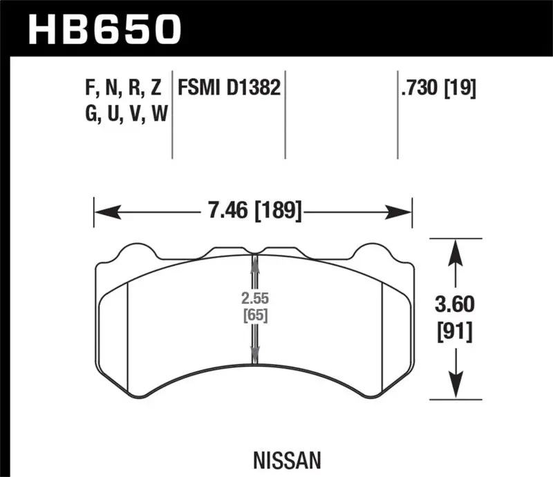 Hawk 09-11 Nissan Gt-R Hps Street Front Brake Pads 1