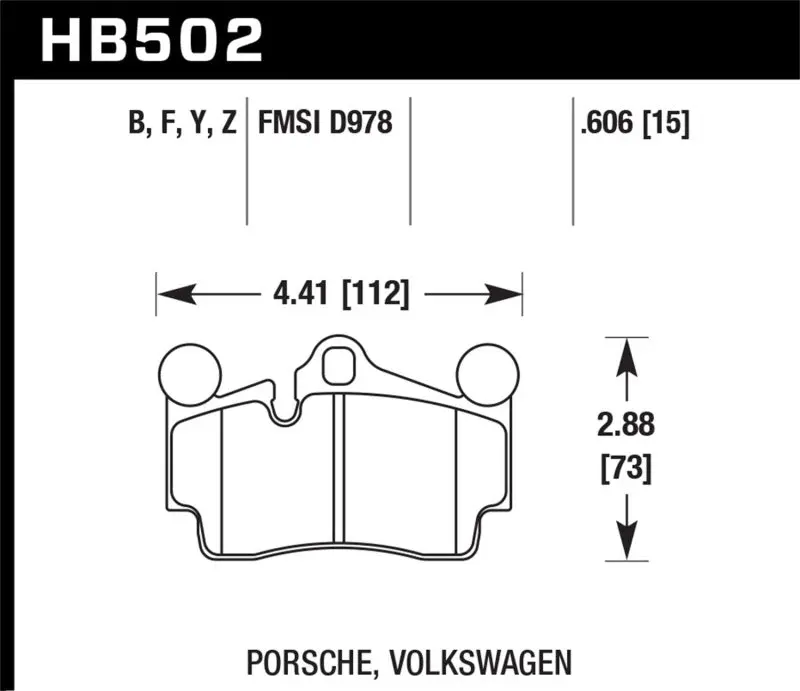 Hawk Porsche / Volkswagen Hps Street Rear Brake Pads 1