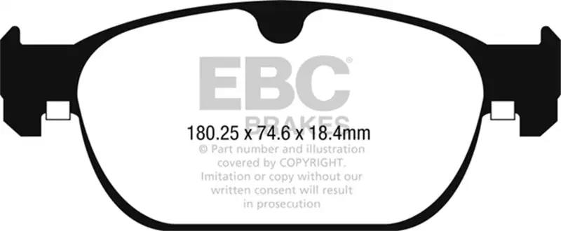 Ebc 2017+ Volvo S90 2.0L Turbo Redstuff Front Brake Pads 1