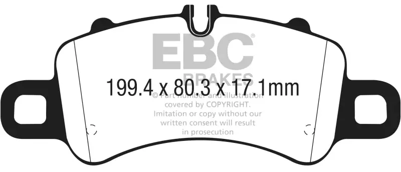 Ebc 17-18 Porsche 718 Boxster 2.5L Redstuff Front Brake Pads 1