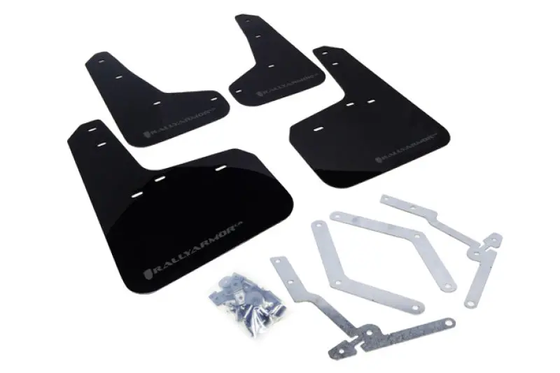 Rally Armor 12-19 Ford Focus St / 16-19 Rs Black Mud Flap W/Grey Logo 1