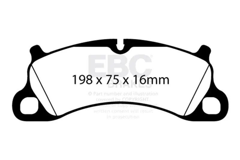 Ebc 12-15 Porsche 911 (991) (Cast Iron Rotor Only) 3.8 Carrera S Yellowstuff Front Brake Pads 2
