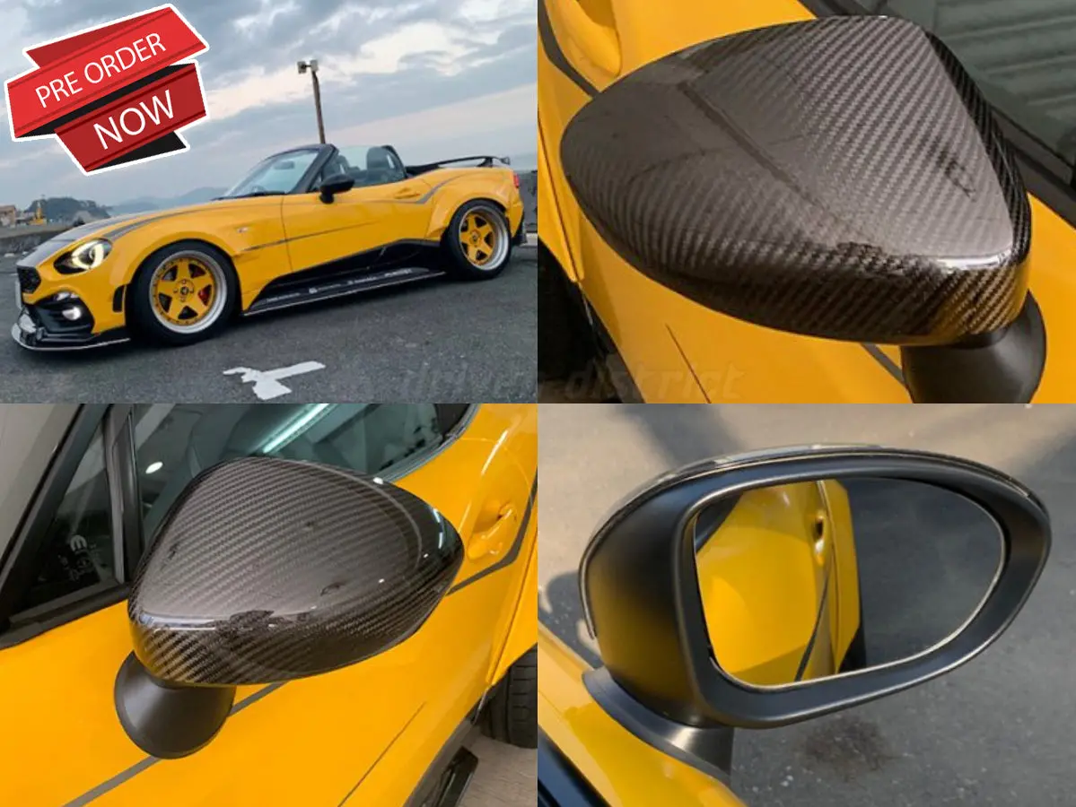 Three Hundred Fiat / Abarth 124 Spider Carbon Fiber Mirror Cap Covers 1
