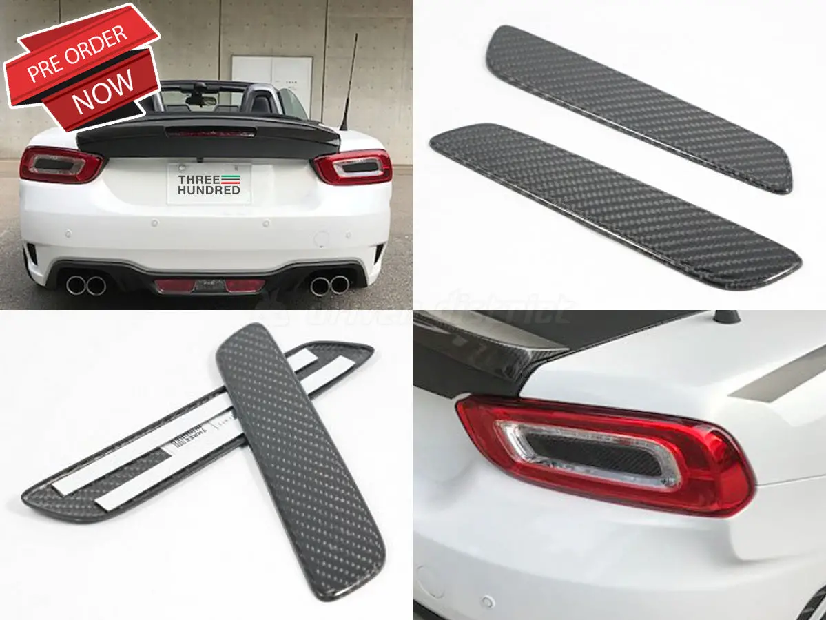 Three Hundred Fiat / Abarth 124 Spider Carbon Fiber Tail Light Center Covers 1