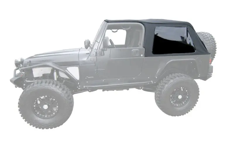 Rampage 2004-2006 Jeep Wrangler(Tj) Lj Unlimited Frameless Soft Top Kit - Black Diamond 1