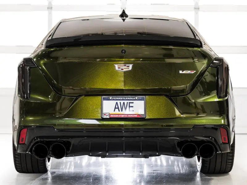 Awe Tuning 2021+ Cadillac Ct4-V Blackwing Switchpath Exhaust - Diamond Black Tips 2