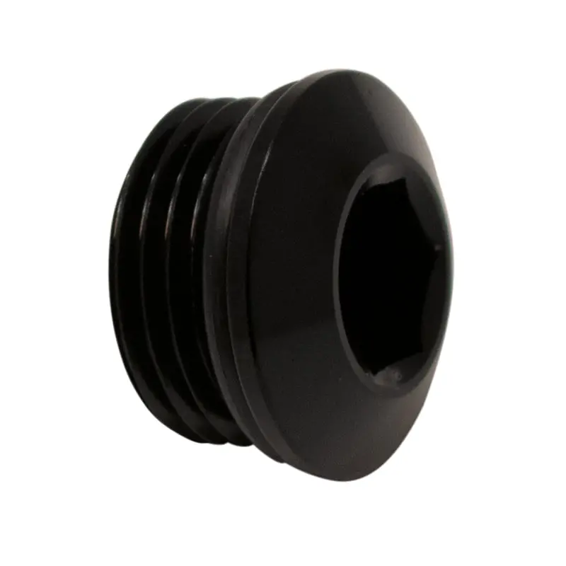 Deatschwerks 8An Orb Male Plug Low Profile Internal Allen/Hex (Incl O-Ring) Anodized Matte Black 1