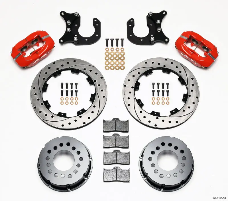 Wilwood Forged Dynalite P/S Rear Kit Drilled Red New Big Ford 2.50In Offset 1