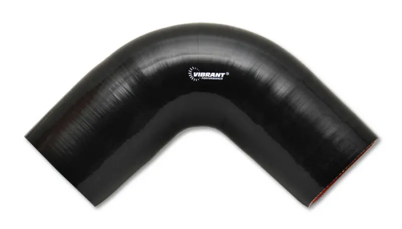 Vibrant 4 Ply Reinforced Silicone Elbow Connector - 2.75In I.D. - 90 Deg. Elbow (Black) 1