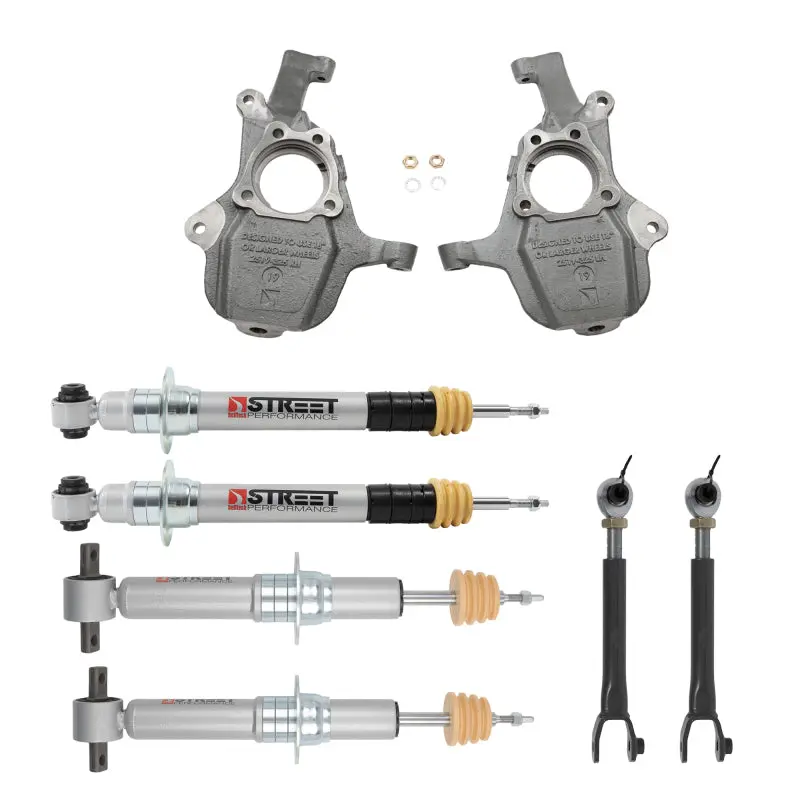 Belltech 21+ Gm Suv Swb Only Front And Rear Lowering Kit W/ Street Performance Struts 1