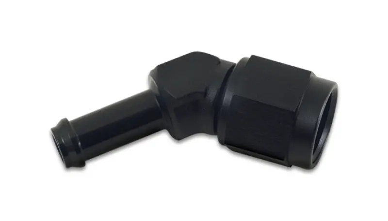 Vibrant -8An To 3/8In Hose Barb 45 Degree Adapter - Anodized Black 1
