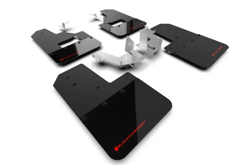 Rally Armor 21-25 Ford Bronco (Plstc Bmpr + Rb - No Rptr/Sprt) Blk Mud Flap W/Red Logo 1