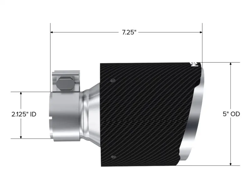 Mbrp Cf Tip 2.125In Id, 5In Od Out, 7.25In Length, Pair 17-25 Brz/Gr86 2
