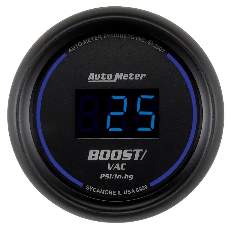 Autometer Cobalt Digital 52.4Mm Black Vacuum/Boost Gauge 1