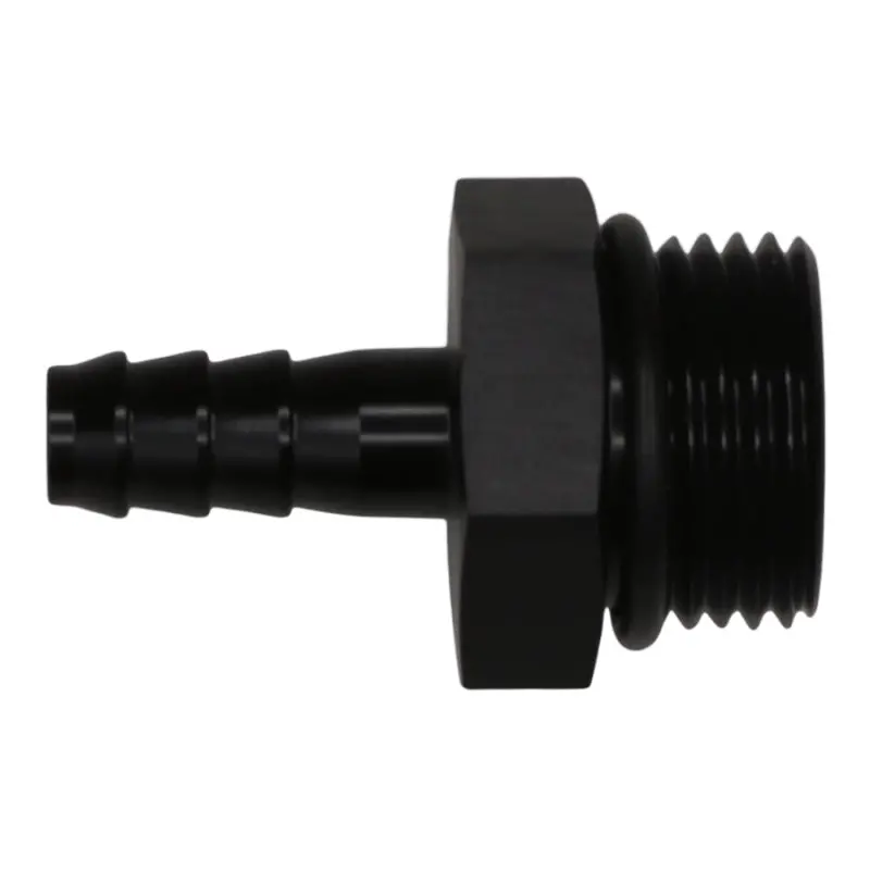 Deatschwerks 10An Orb Male To 5/16In Male Triple Barb Fitting (Incl O-Ring) - Anodized Matte Black 1