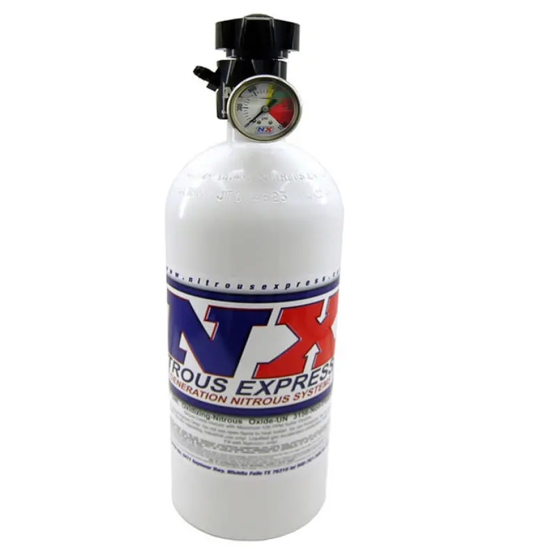 Nitrous Express 15Lb Bottle W/Lightning 500 Valve (6.89 Dia X 26.69 Tall) W/Gauge 2