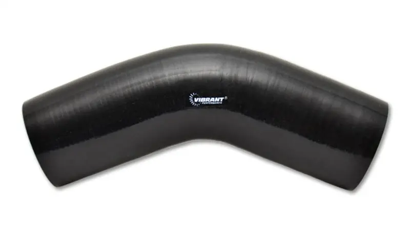 Vibrant 4 Ply Reinforced Silicone Elbow Connector - 3In I.D. - 45 Deg. Elbow (Black) 1