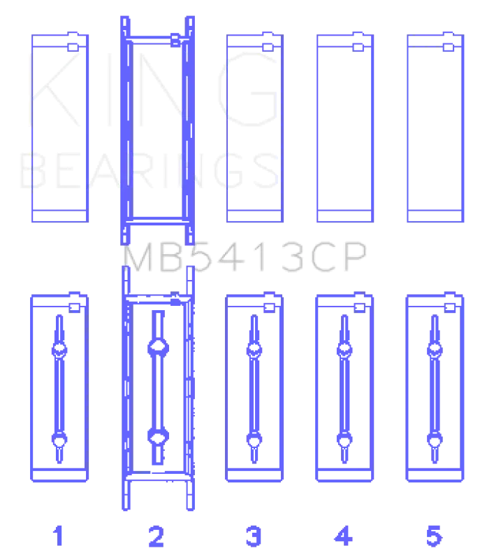 King Engine Bearings Opel Lnf/Lsj/L42/61/Z22se Crankshaft Main Bearing Set (Set Of 5) 1