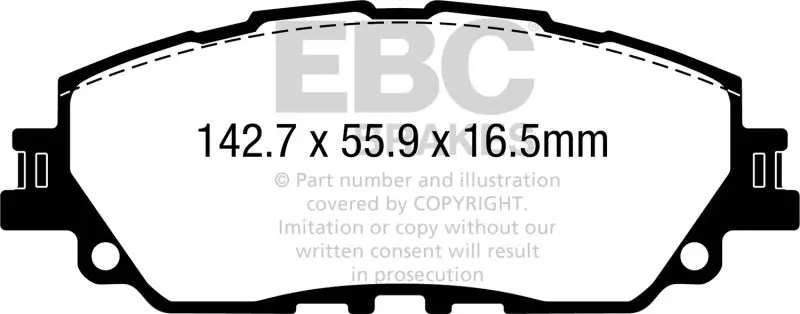 Ebc 2019+ Lexus Es300h 2.5L Hybrid Redstuff Front Brake Pads 1