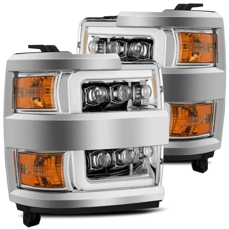 Alpharex 15-18 Chevy 2500Hd Nova Led Proj Headlights Plank Style Chrome W/Activ Light/Seq Signal/Drl 1