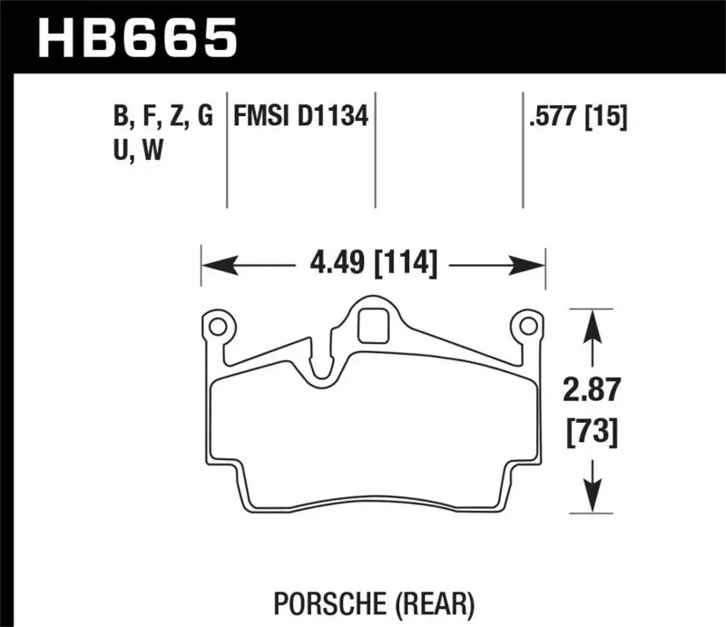 Hawk 2012-2015 Porsche Boxster Dtc-60 Race Rear Brake Pads 1