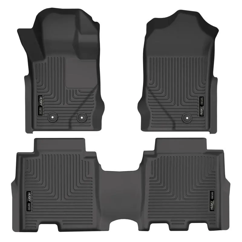 Husky Liners 2021 Ford Bronco 4 Door Weatherbeater Front & 2Nd Seat Floor Liners - Black 1