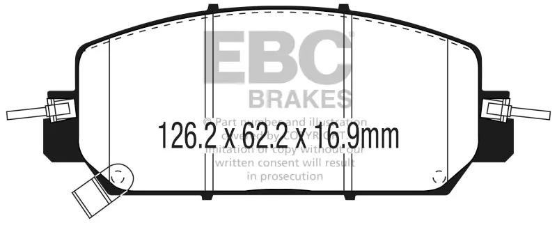 Ebc 2017+ Honda Cr-V 1.5L Turbo Yellowstuff Front Brake Pads 1