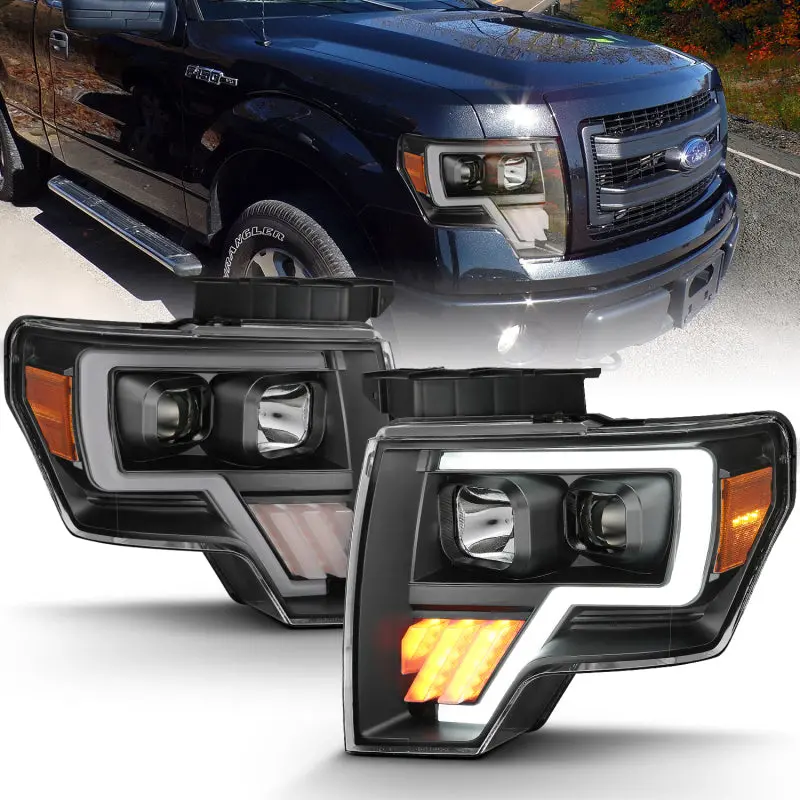 Anzo 2009-2014 Ford F-150 Projector Light Bar G4 H.L. Black Amber 1
