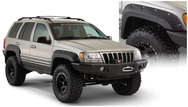 Bushwacker 99-04 Jeep Grand Cherokee Cutout Style Flares 4Pc - Black 1