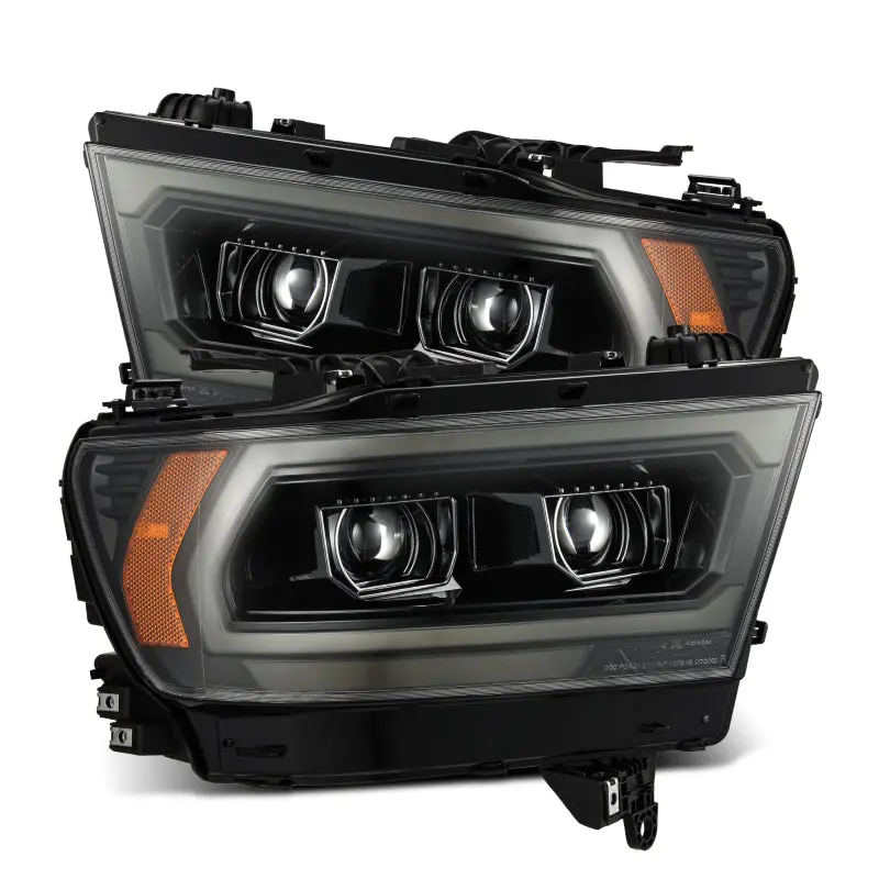 Alpharex 19-22 Dodge Ram 1500 Pro-Series Projector Headlights Alpha Black W/Seq Signal/Drl 1