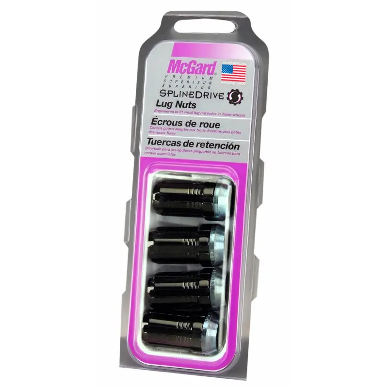 Mcgard Splinedrive Lug Nut (Cone Seat) M14x1.5 / 1.648In. Length (4-Pack) - Black (Req. Tool) 2