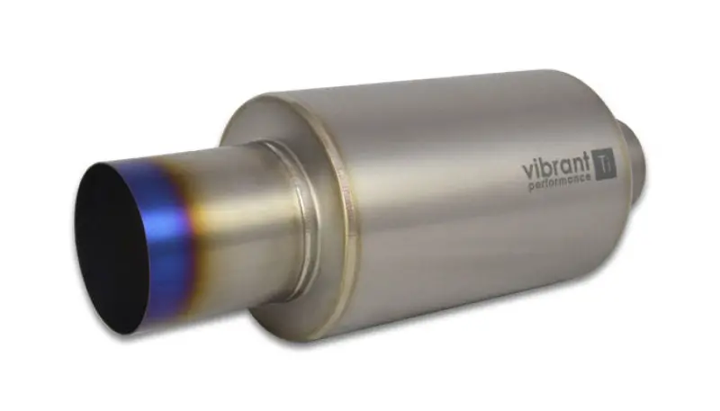 Vibrant Titanium Muffler W/Straight Cut Burnt Tip 3In. Inlet / 3In. Outlet 1
