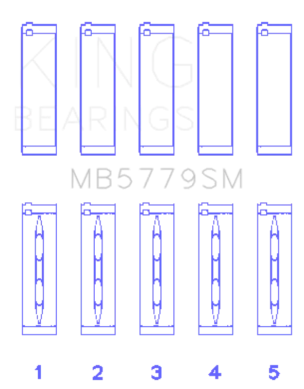 King Engine Bearings Audi Cdaa/Cdha/Cdhb/Cdab Main Bearing Set (Set Of 5) - Size Std 1