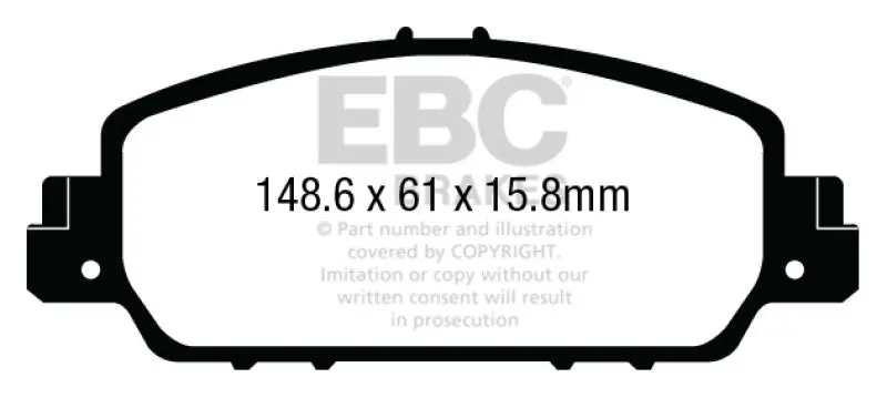 Ebc 13+ Honda Accord Coupe 2.4 Ex Ultimax2 Front Brake Pads 1