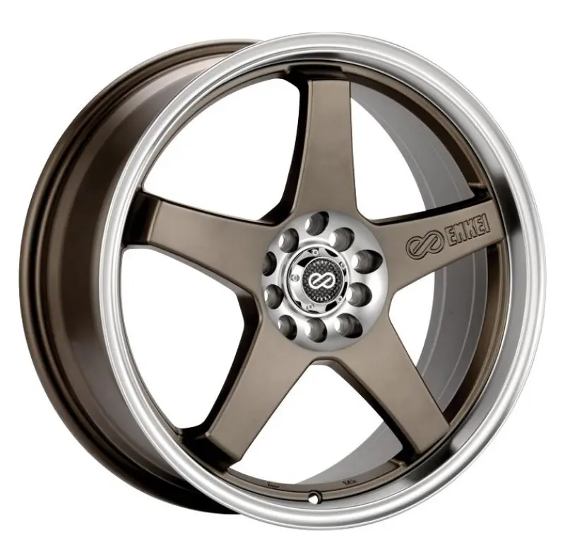 Enkei Ev5 17X7 5X100/114.3 45Mm Offset 72.6 Bolt Diameter Matte Bronze W/ Machined Lip Wheel 1
