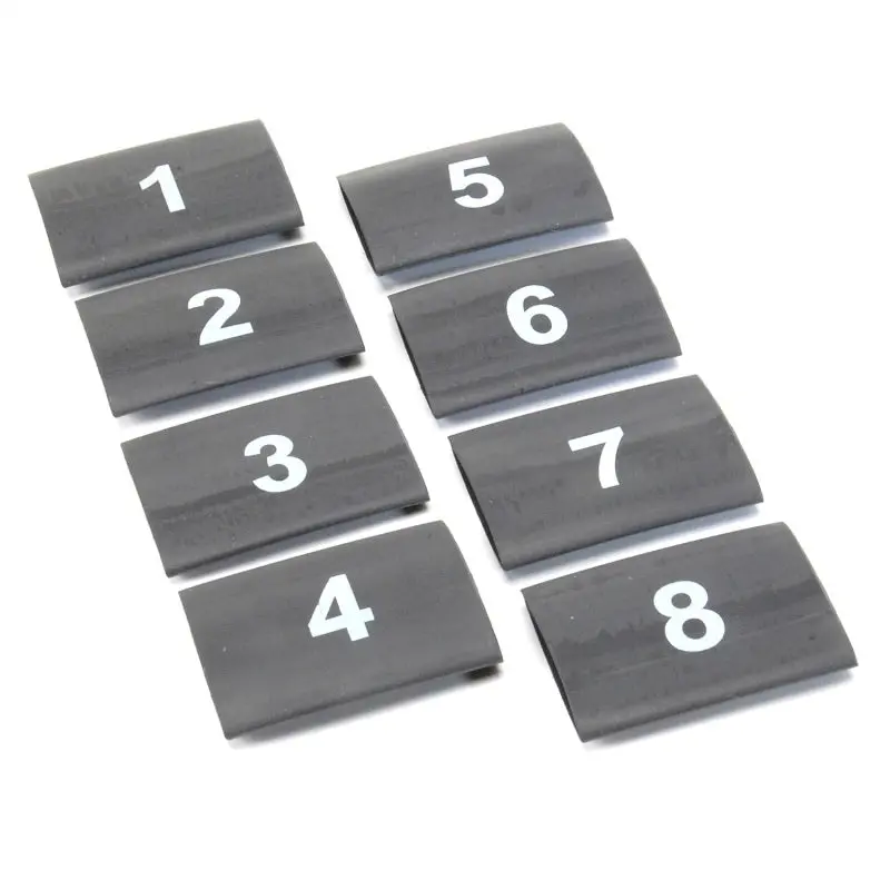 Dei Wire Markers 8Pc Set Numbered 1-8 - Black 1
