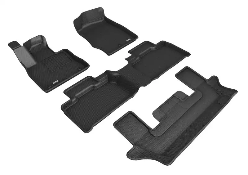 3D Maxpider 2020-2021 Ford Explorer 1St/2Nd/3Rd Row Floor Mats - Black 1