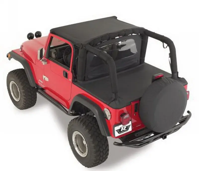 Rampage 1992-1995 Jeep Wrangler(Yj) Tonneau Cover - Black Denim 1