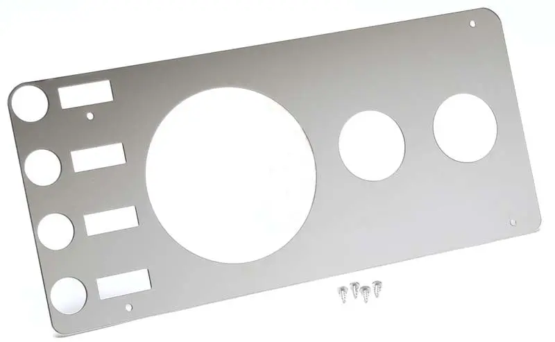 Kentrol 76-86 Jeep Cj Gauge Cover Without Radio Opening - Polished Silver 1