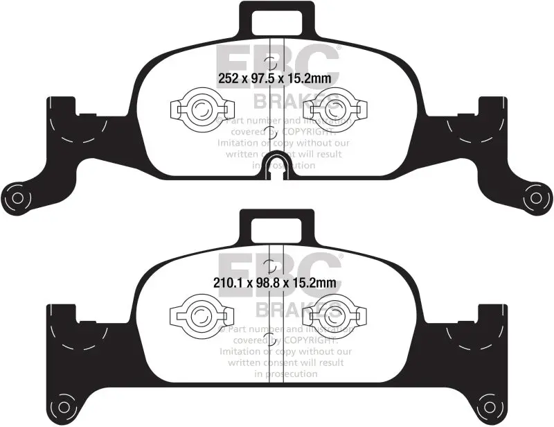 Ebc 2018+ Audi A4 Allroad Quattro 2.0L Turbo Greenstuff Front Brake Pads 1
