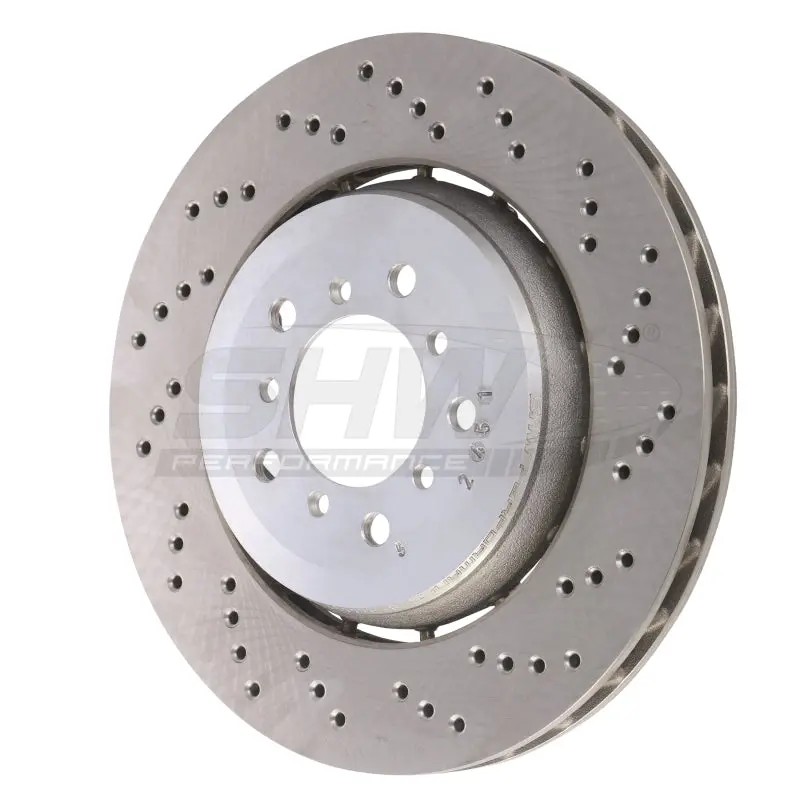 Shw 05-06 Bmw M3 3.2L Right Front Cross-Drilled Lightweight Brake Rotor (34112282446) 1