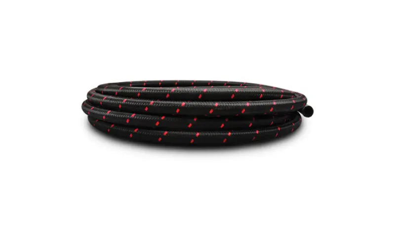 Vibrant -8 An Two-Tone Black/Red Nylon Braided Flex Hose (20 Foot Roll) 1