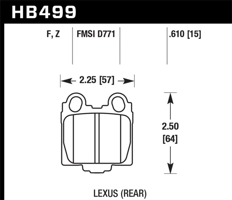Hawk 00-05 Lexus Is300 Hps Street Rear Brake Pads 2